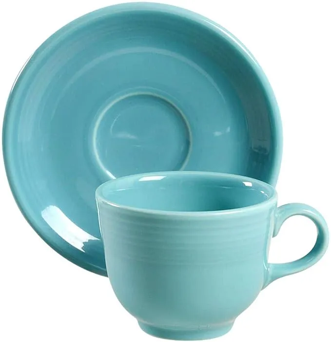 Homer Laughlin Fiesta Turquoise Cup & Saucer Set
